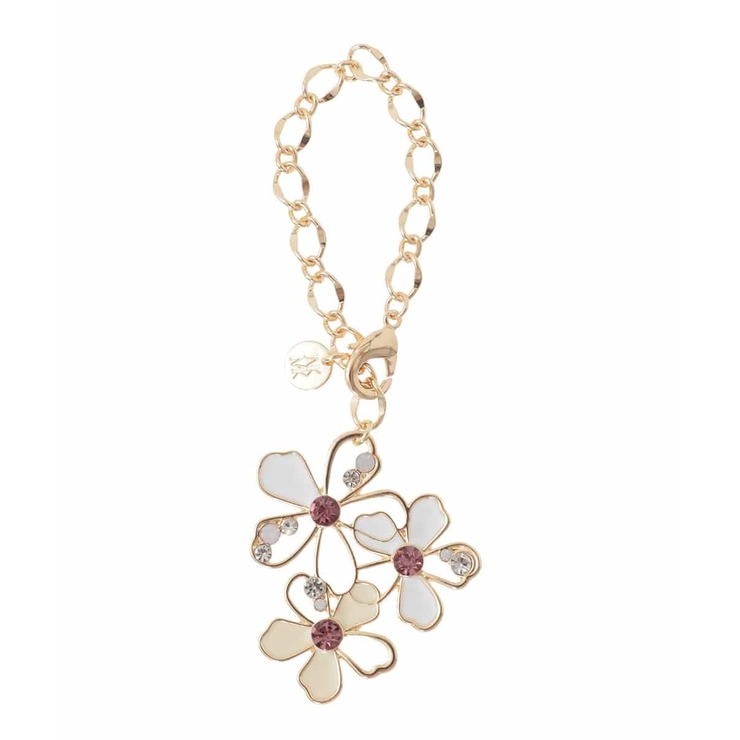 ホワイト | 透かしフラワーモチーフチャーム | MK MICHEL KLEIN BAG