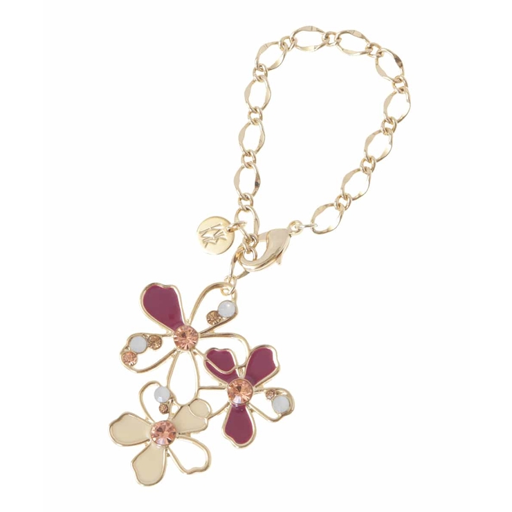 パープル | 透かしフラワーモチーフチャーム | MK MICHEL KLEIN BAG