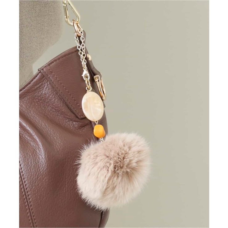 ベージュ | ラビットファーチャーム | MK MICHEL KLEIN BAG