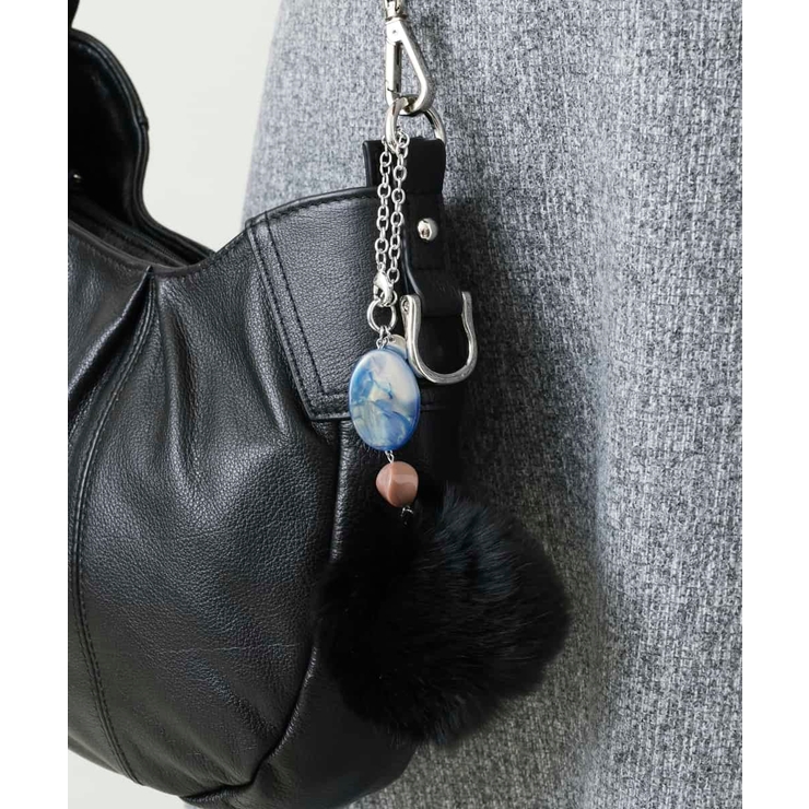 ブラック | ラビットファーチャーム | MK MICHEL KLEIN BAG