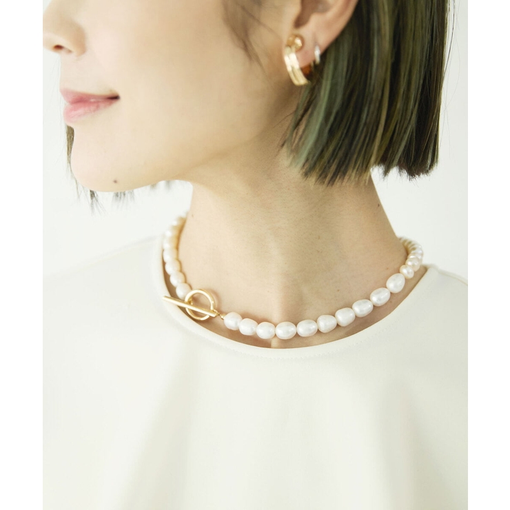 ホワイト(90) | [YURI KOBAYASHIコラボ]淡水パールネックレス（ショート） | MICHEL KLEIN