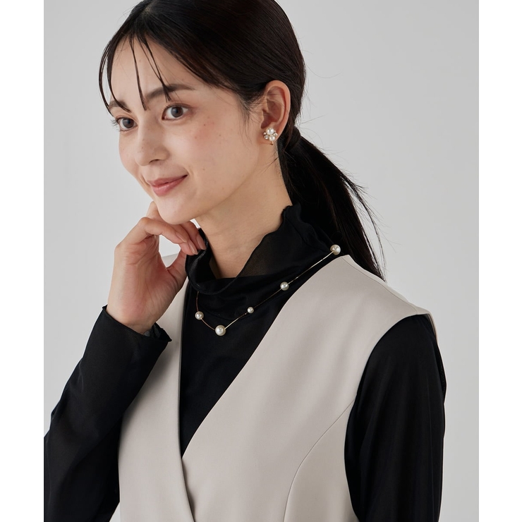 ゴールド | パールポイントロングネックレス | a.v.v【WOMEN】