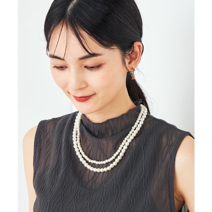 パール調二連ネックレス | a.v.v【WOMEN】 | 詳細画像2 