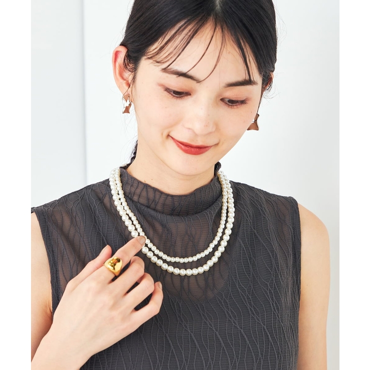 ゴールド | パール調二連ネックレス | a.v.v【WOMEN】