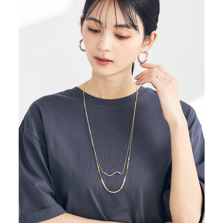 プレートコンビロングネックレス | a.v.v【WOMEN】 | 詳細画像4 