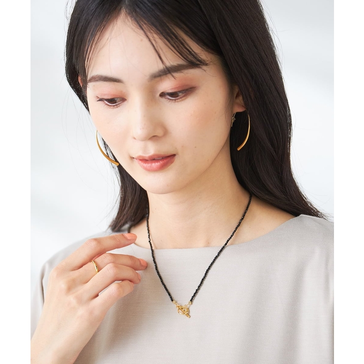 ブラック | ビジューマンテルネックレス | a.v.v【WOMEN】