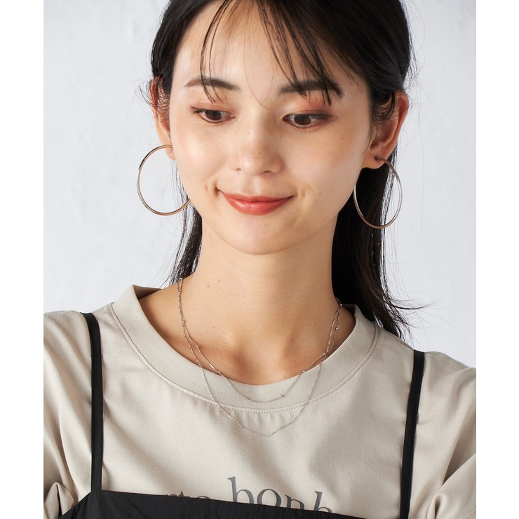 シルバー | 変形ダブルチェーンネックレス | a.v.v【WOMEN】