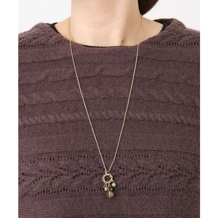 ゴールド | スウェイビジューデザインロングネックレス | eur3