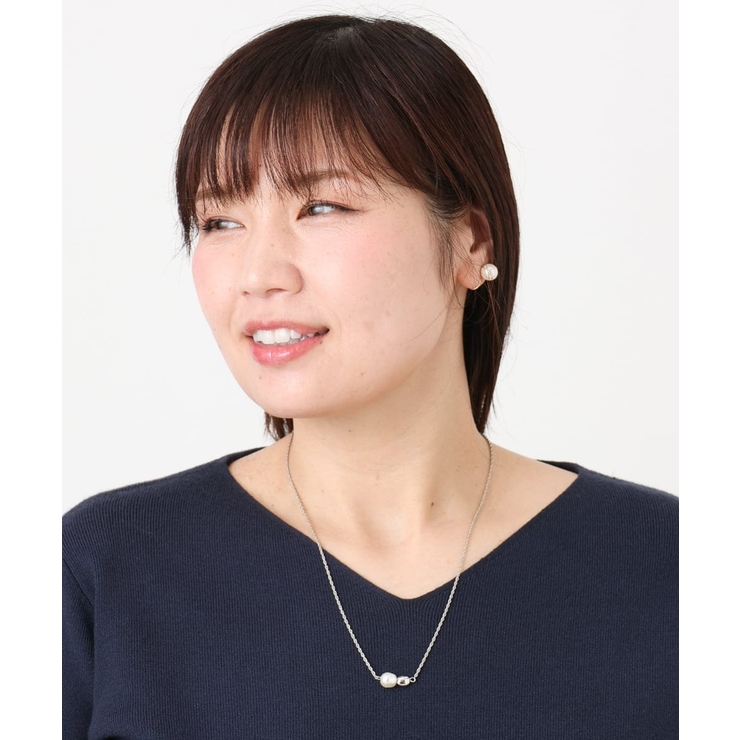 シルバー | メタル×パールワントップネックレス | eur3