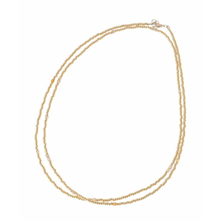 ゴールド(95) | ビーズアクセントメタルロングネックレス | eur3