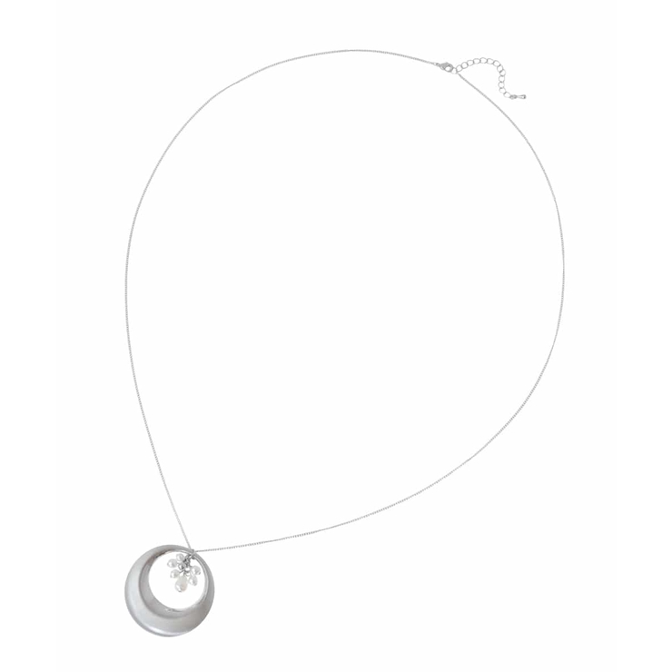 シルバー(96) | ニュアンスループデザインロングネックレス | eur3