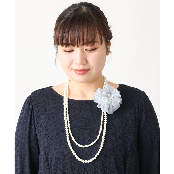 ライトグレー(91) | 【2点セット】フォーマルネックレス×コサージュセット | eur3