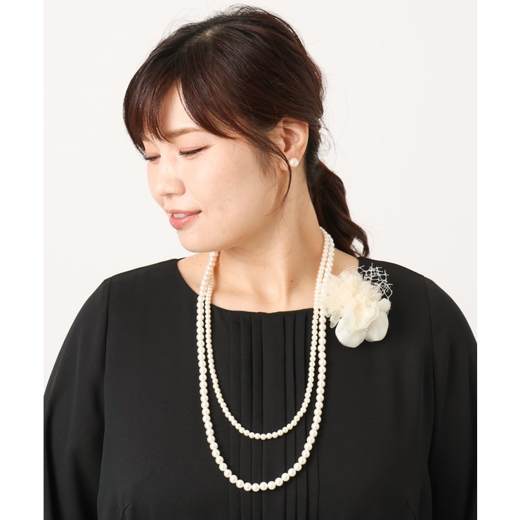 コサージュ付き2連パールライクネックレス | eur3 | 詳細画像13 