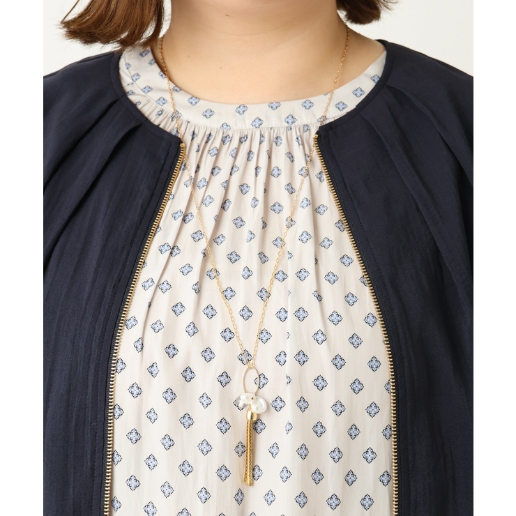 ゴールド(95) | パールメタルタッセルネックレス | eur3