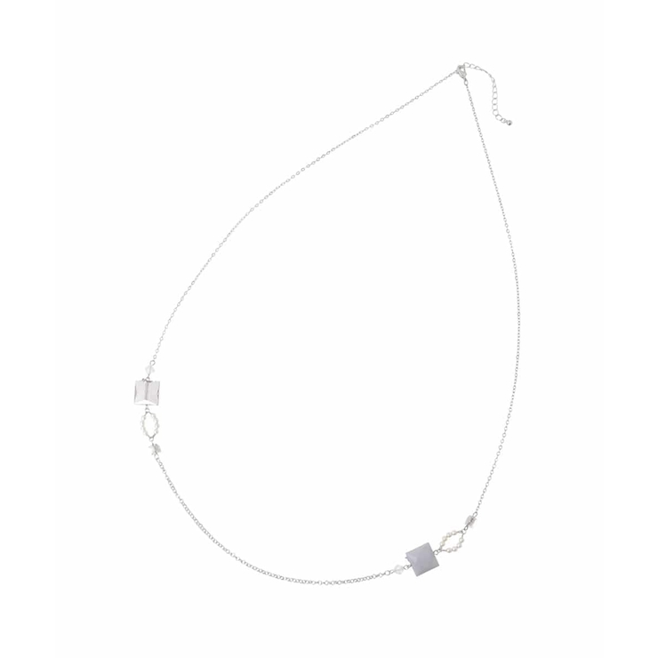シルバー | スクエアモチーフロングネックレス | eur3