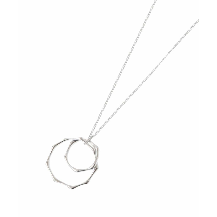 シルバー(96) | ダブルリングアレンジロングネックレス | eur3