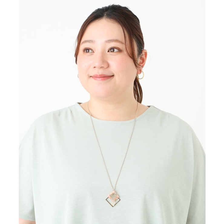 スクエアモチーフデザインロングネックレス | eur3 | 詳細画像1 