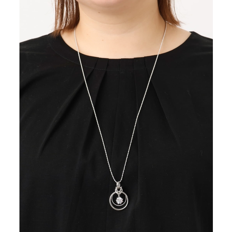 シルバー(96) | ダブルサークルトップネックレス | eur3