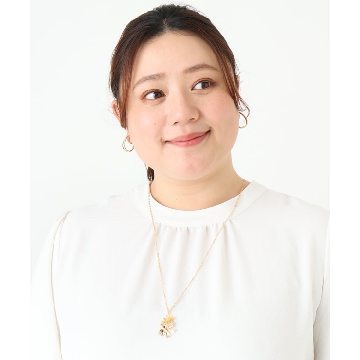 ゴールド(95) | フラワーモチーフロングネックレス | eur3