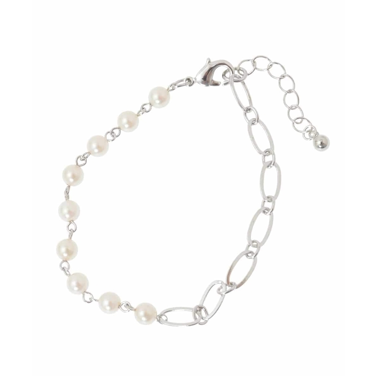 シルバー | パールMIXデザインブレスレット | eur3