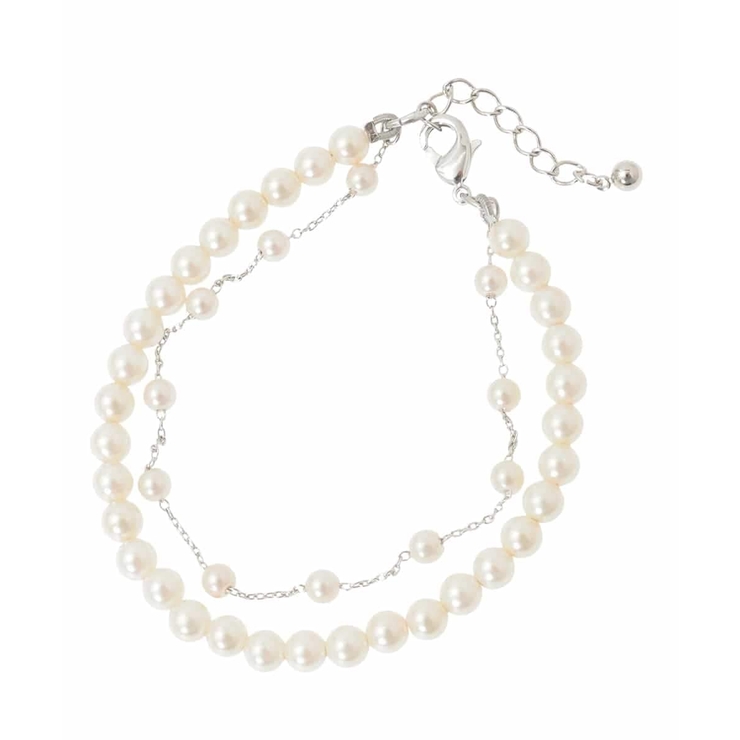 シルバー | 二連パールブレスレット | eur3