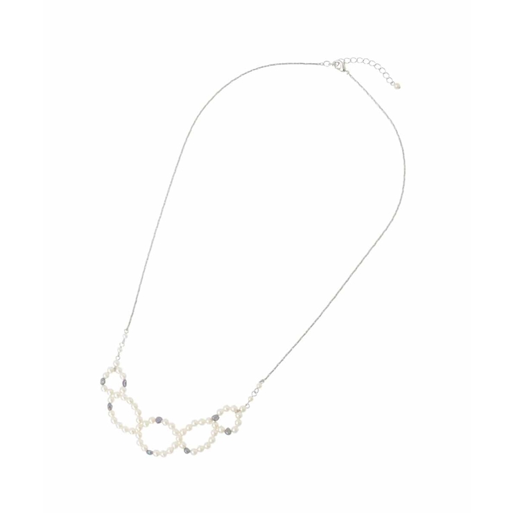 シルバー | パール調ループモチーフロングネックレス | eur3