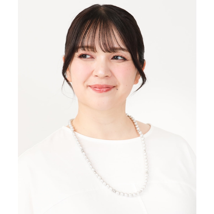 グレー(92) | フェイクパールエレガントネックレス | eur3