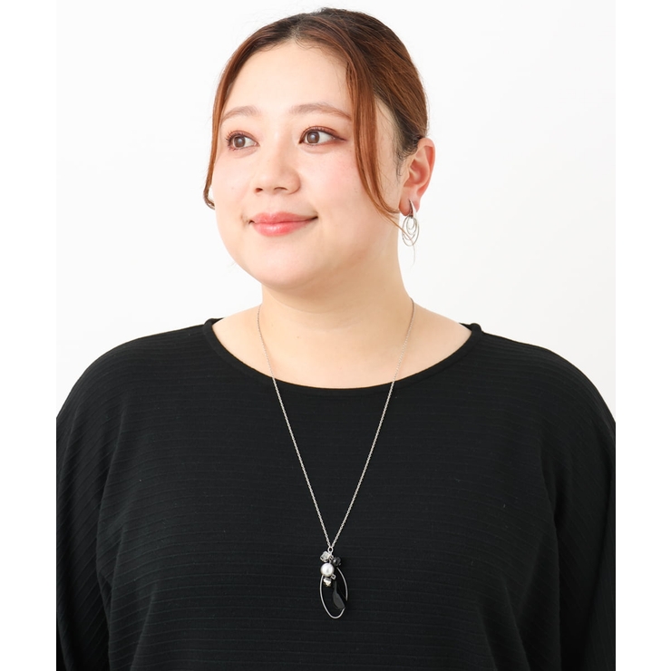 シルバー(96) | ビジューパールロングネックレス | eur3