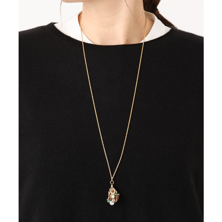 ゴールド | ビジュートップデザインロングネックレス | eur3