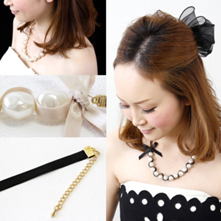 淡水パール風＆リボン ネックレス ネックレス | Jewel vox | 詳細画像2 