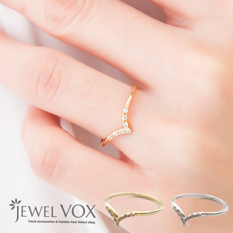 ニッケルフリー キュービックジルコニアV字 デザイン | Jewel vox | 詳細画像1 