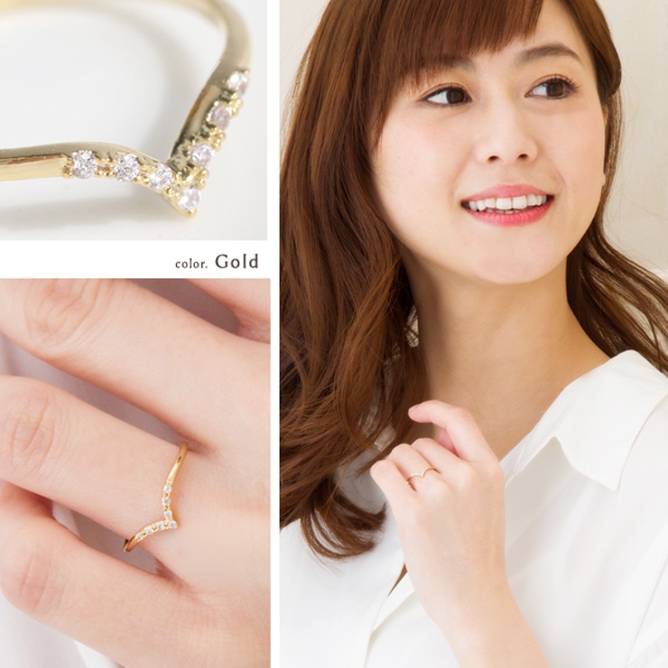 ニッケルフリー キュービックジルコニアV字 デザイン | Jewel vox | 詳細画像4 