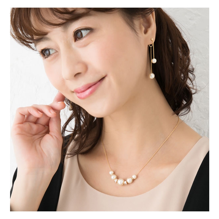 スライド式アジャスター コットンパール グラデーションネックレス | Jewel vox | 詳細画像5 