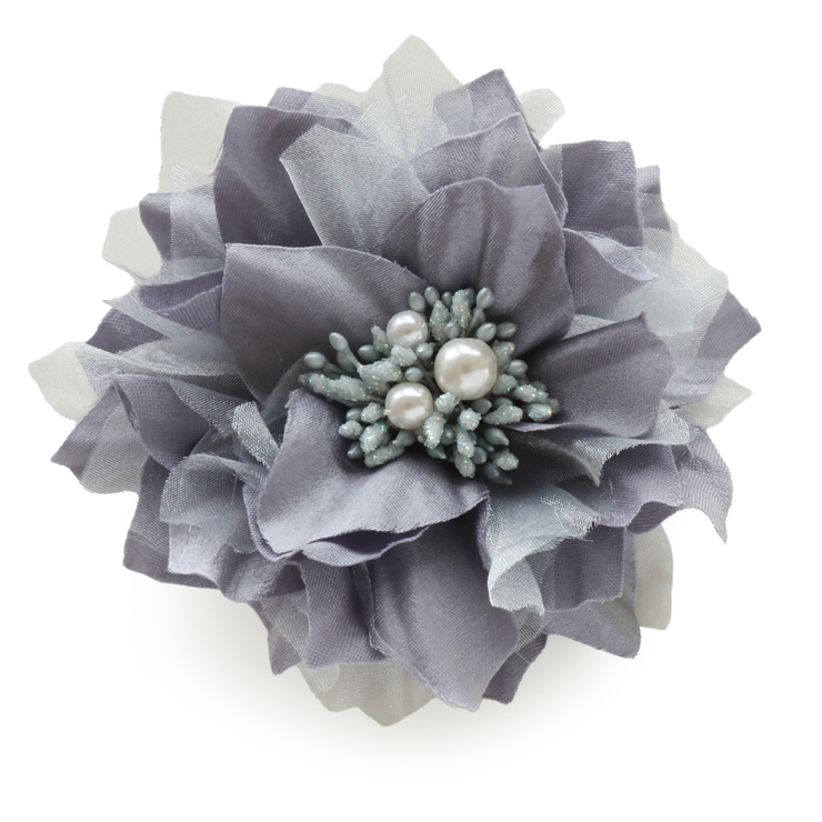 グレー | コサージュ ブローチ お花 | Jewel vox