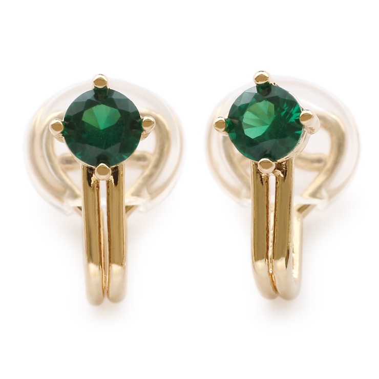 [ゴールド]エメラルド | イヤリング 金属アレルギー 樹脂 | Jewel vox