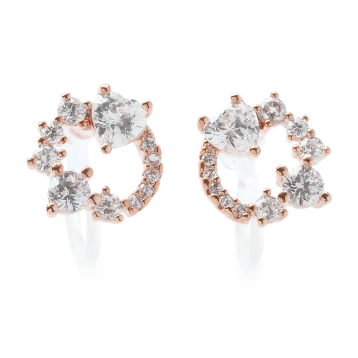 ニッケルフリーサークル型ハートモチーフキュービックジルコニアピアス イヤリング … | Jewel vox | 詳細画像16 