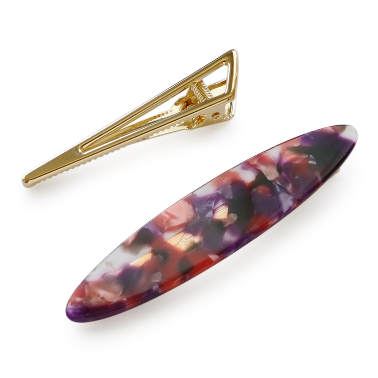 パープル | ヘアクリップ 2点 セット | Jewel vox