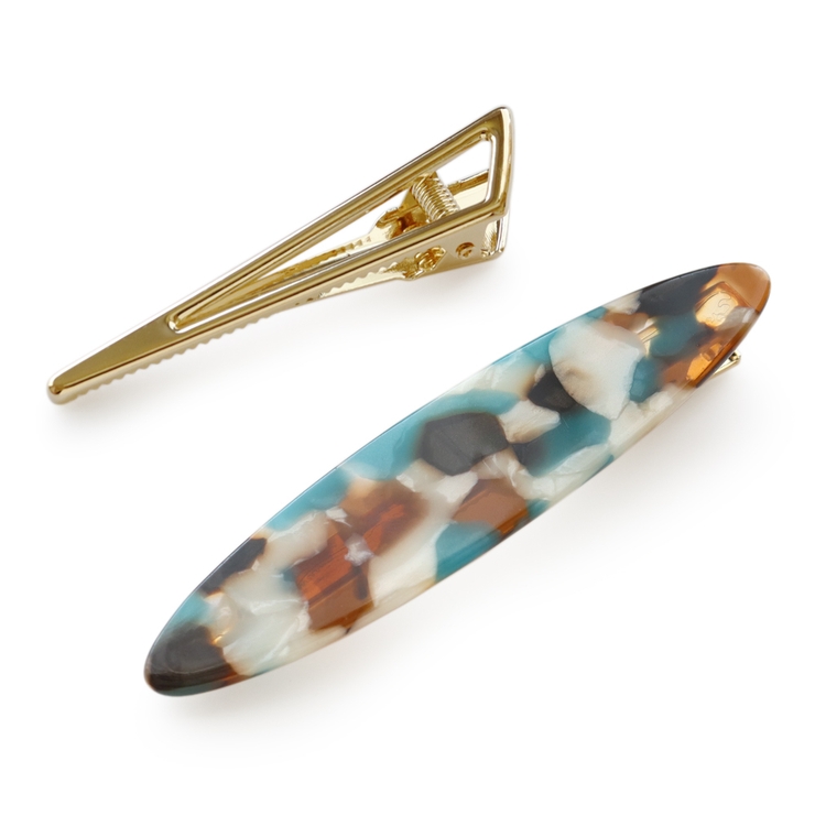 ブルー | ヘアクリップ 2点 セット | Jewel vox