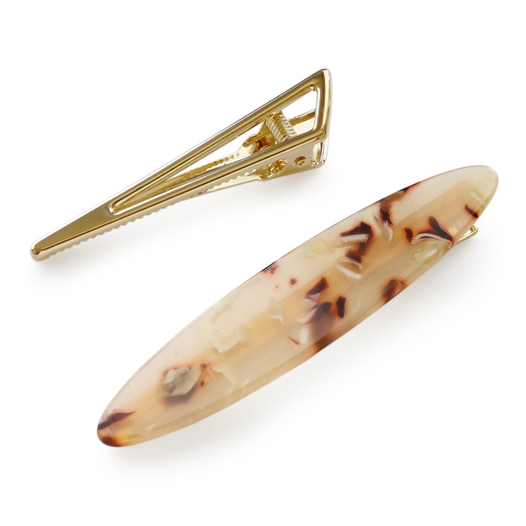 ベージュ | ヘアクリップ 2点 セット | Jewel vox