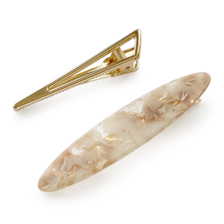 アイボリー | ヘアクリップ 2点 セット | Jewel vox