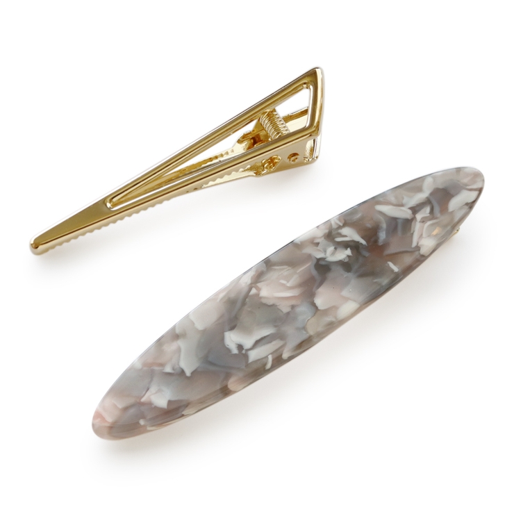 グレー | ヘアクリップ 2点 セット | Jewel vox