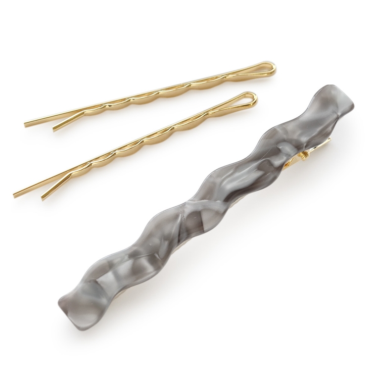 グレー | ヘアクリップ ヘアピン セット | Jewel vox