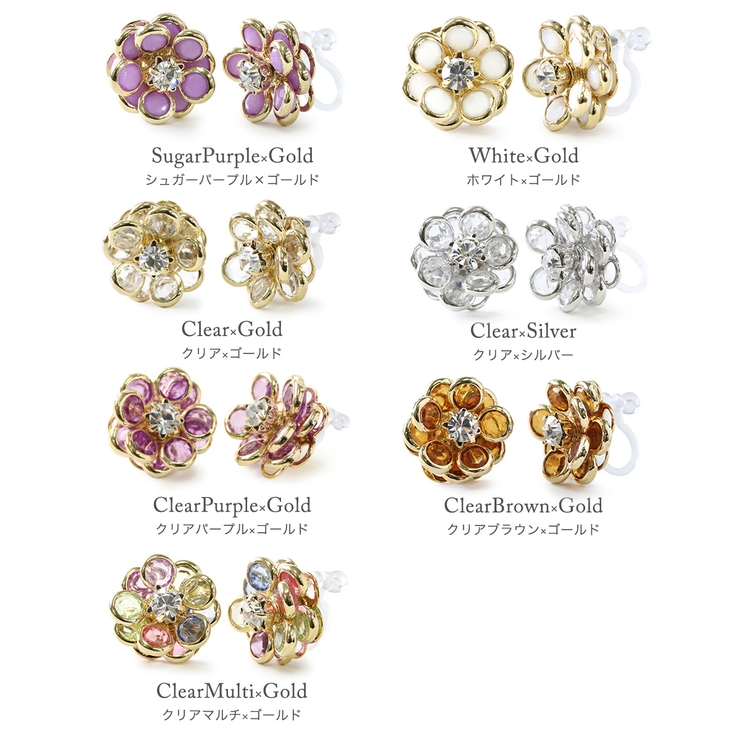 ピアス 花 フラワー カメリア　K18 フラワー カメリア ピアス[品番：VX000001799]｜Jewel vox