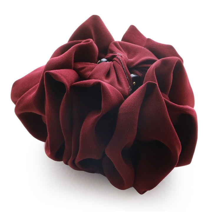 ボルドー | ドレープフリルくしゅくしゅミニ バンスクリップ シンプル | Jewel vox