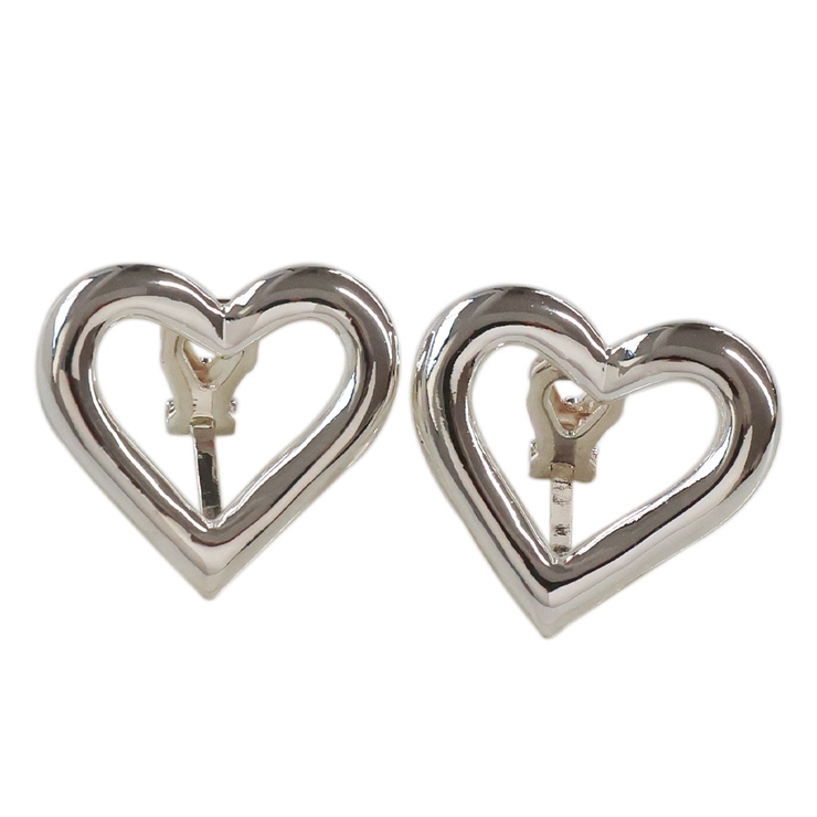 【ハート】シルバー | イヤリング バネ式 ニッケルフリー | Jewel vox