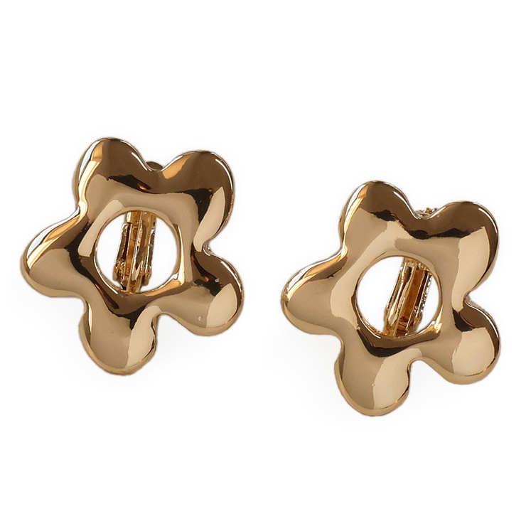 【フラワー】ゴールド | イヤリング バネ式 ニッケルフリー | Jewel vox