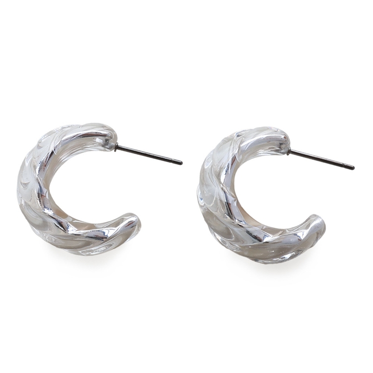 シルバー | ピアス レディース アクリル樹脂 | Jewel vox