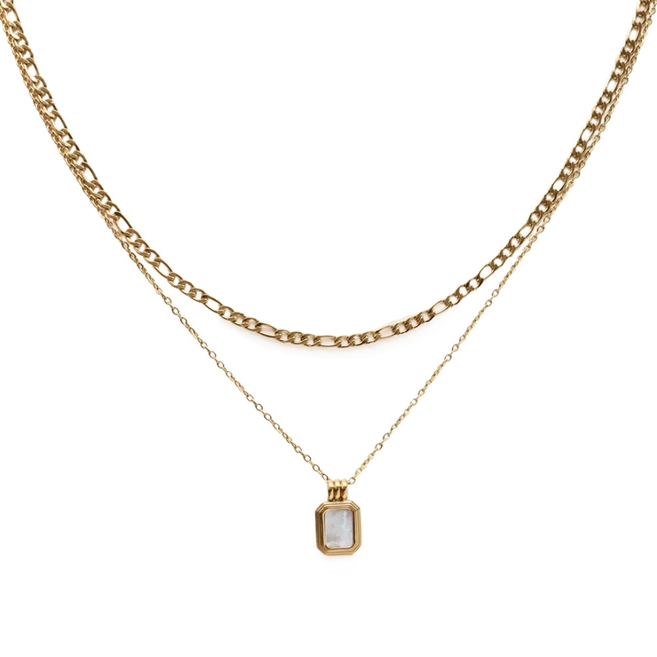 ゴールド×ホワイト | ネックレス ステンレス 金属アレルギー | Jewel vox