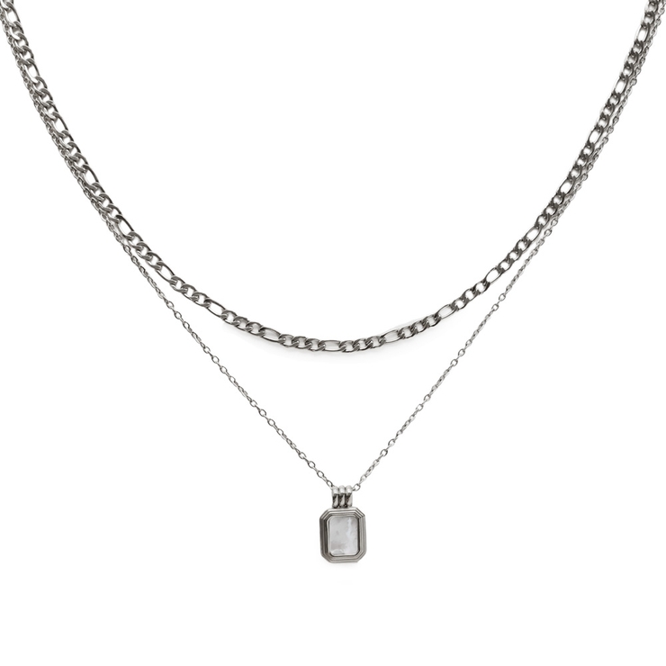 シルバー×ホワイト | ネックレス ステンレス 金属アレルギー | Jewel vox