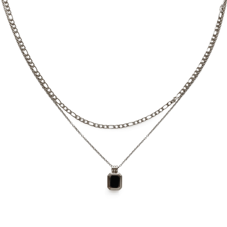 シルバー×ブラック | ネックレス ステンレス 金属アレルギー | Jewel vox